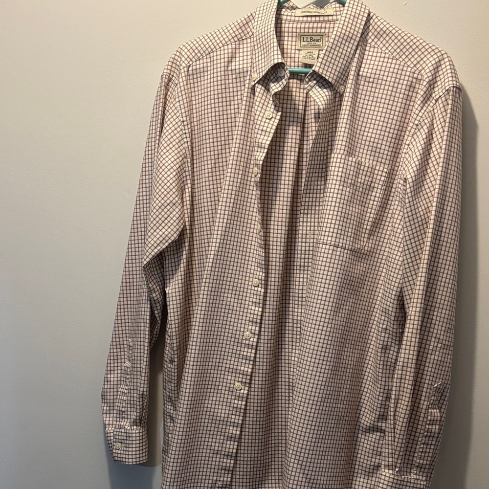 L.L. Bean Men's Plaid Shirt - wrinkle resistant size large